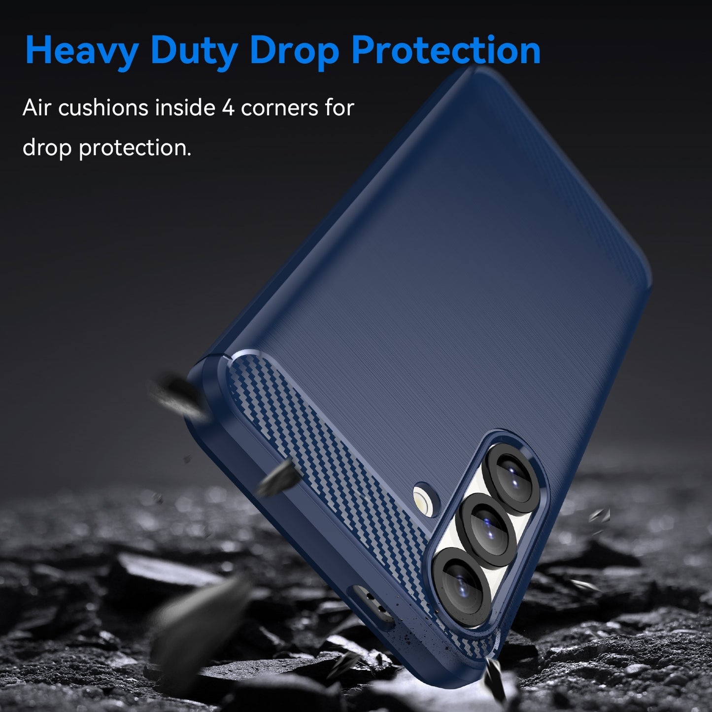 Samsung Galaxy S25 5G Carbon Fibre Brushed Texture TPU Protective Phone Case Shockproof Slim Cover