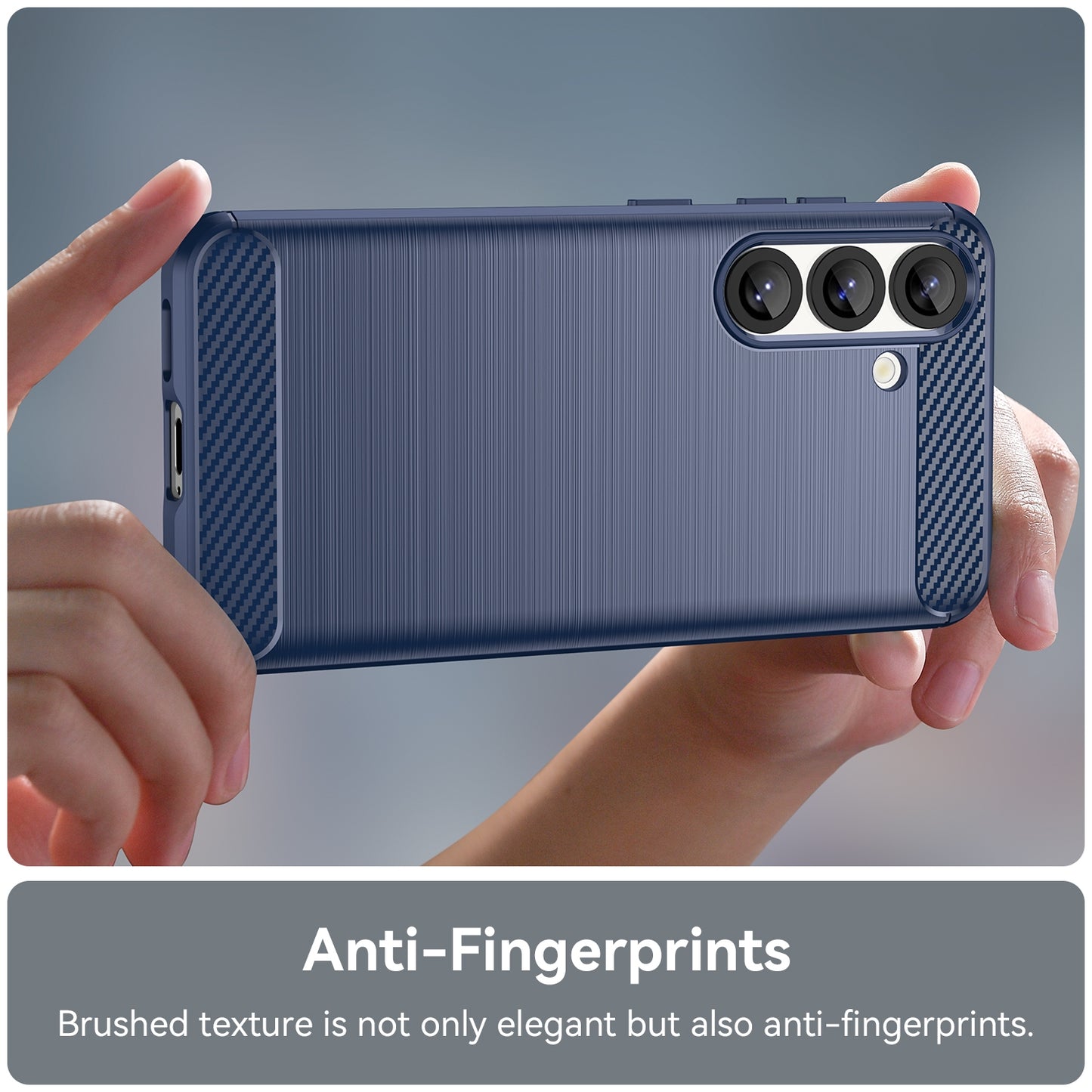 Samsung Galaxy S25 5G Carbon Fibre Brushed Texture TPU Protective Phone Case Shockproof Slim Cover