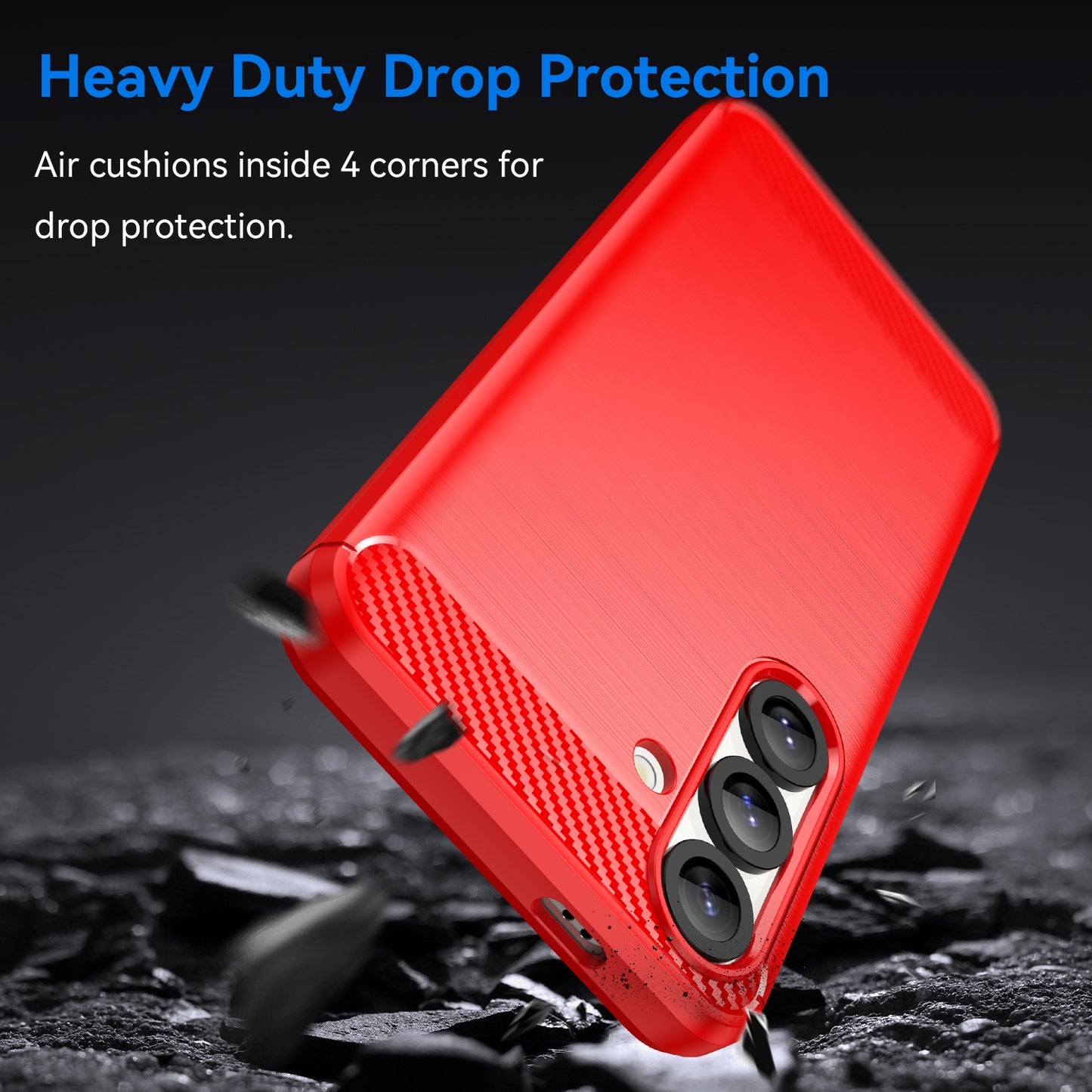Samsung Galaxy S25 5G Carbon Fiber Brushed Texture TPU Protective Phone Case Shockproof Slim Cover