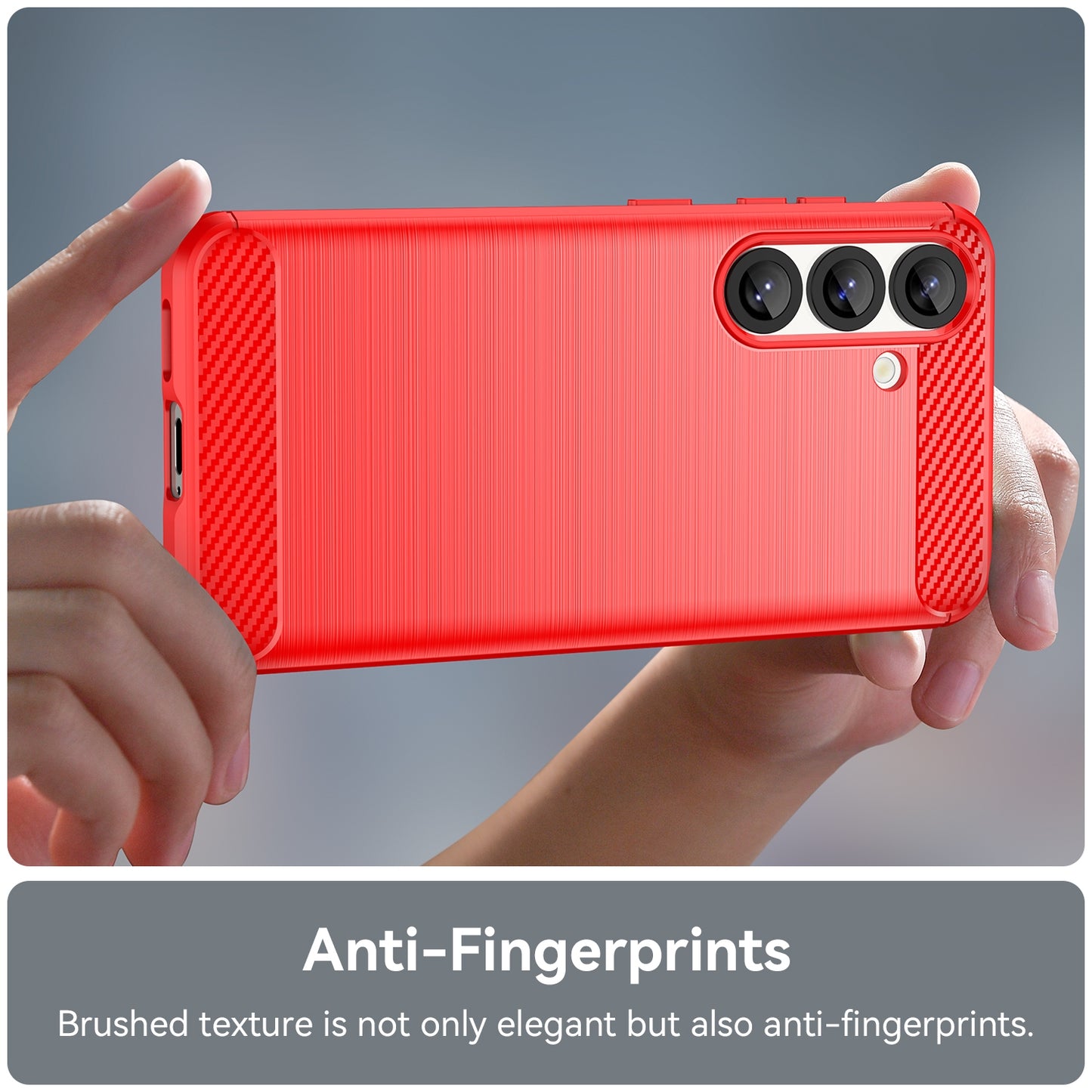 Samsung Galaxy S25 5G Carbon Fibre Brushed Texture TPU Protective Phone Case Shockproof Slim Cover