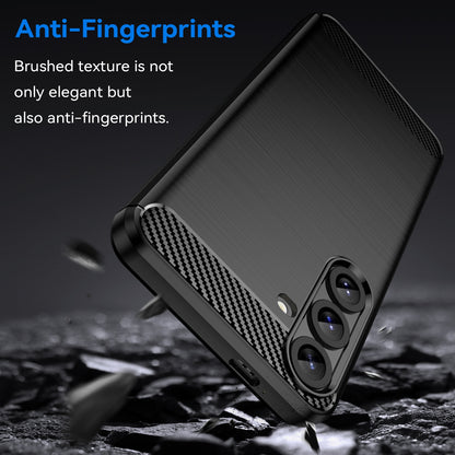 Samsung Galaxy S25+ 5G Carbon Fibre Brushed Texture TPU Protective Phone Case Shockproof Slim Cover