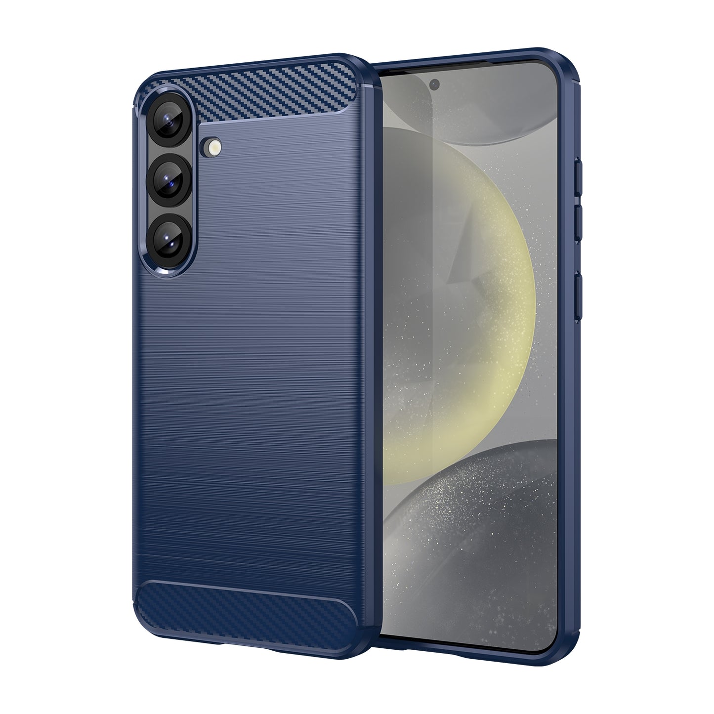 Samsung Galaxy S25+ 5G Carbon Fibre Brushed Texture TPU Protective Phone Case Shockproof Slim Cover