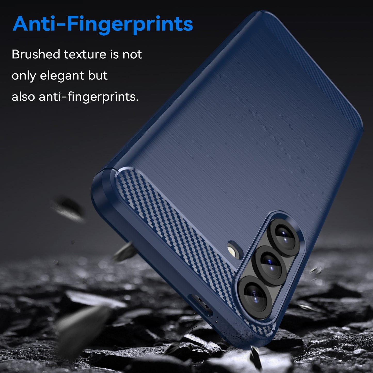 Samsung Galaxy S25+ 5G Carbon Fibre Brushed Texture TPU Protective Phone Case Shockproof Slim Cover