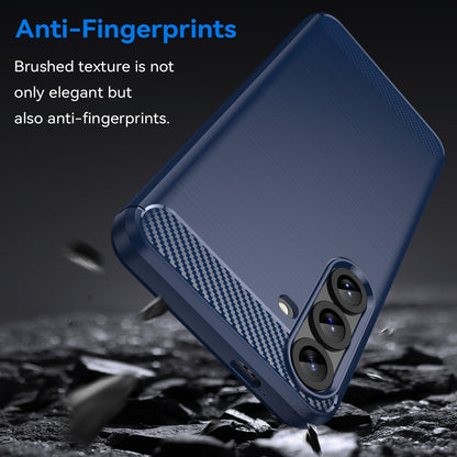 Samsung Galaxy S25+ 5G Carbon Fibre Brushed Texture TPU Protective Phone Case Shockproof Slim Cover