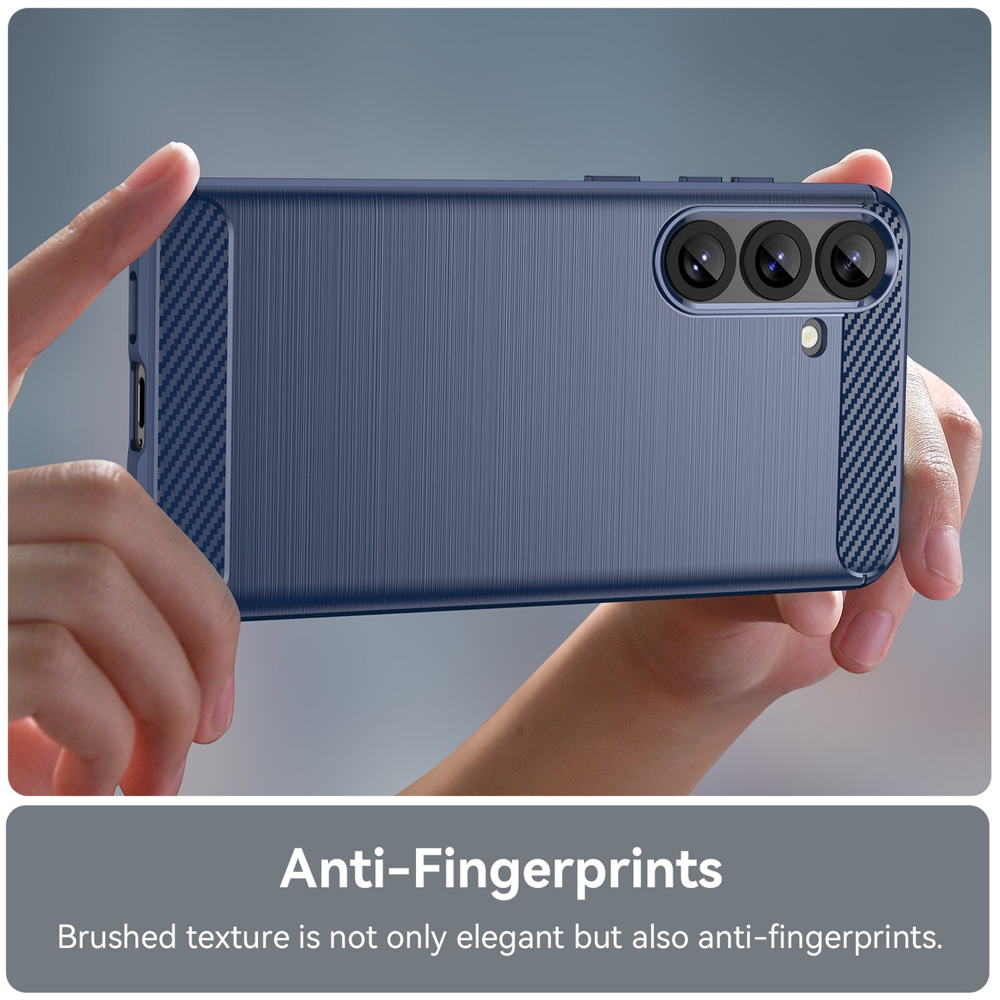 Samsung Galaxy S25+ 5G Carbon Fiber Brushed Texture TPU Protective Phone Case Shockproof Slim Cover