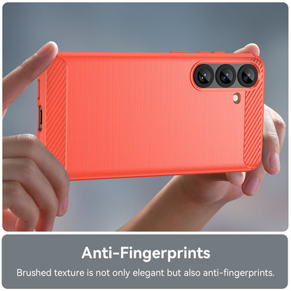 Samsung Galaxy S25+ 5G Carbon Fibre Brushed Texture TPU Protective Phone Case Shockproof Slim Cover