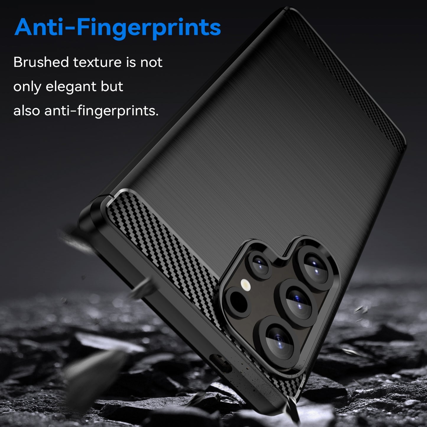 Samsung Galaxy S25 Ultra 5G Carbon Fibre Brushed Texture TPU Protective Phone Case Shockproof Slim Cover