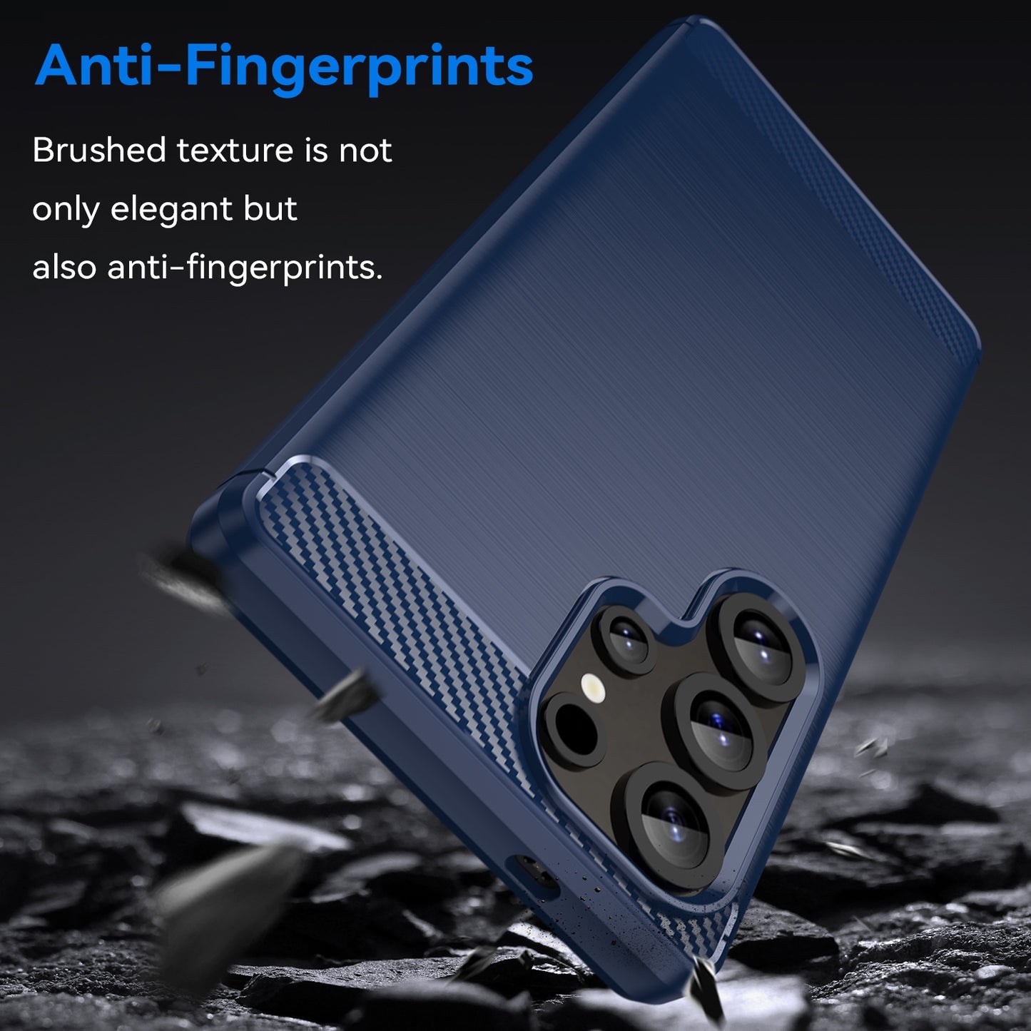Samsung Galaxy S25 Ultra 5G Carbon Fibre Brushed Texture TPU Protective Phone Case Shockproof Slim Cover