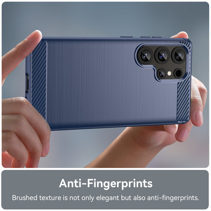 Samsung Galaxy S25 Ultra 5G Carbon Fibre Brushed Texture TPU Protective Phone Case Shockproof Slim Cover