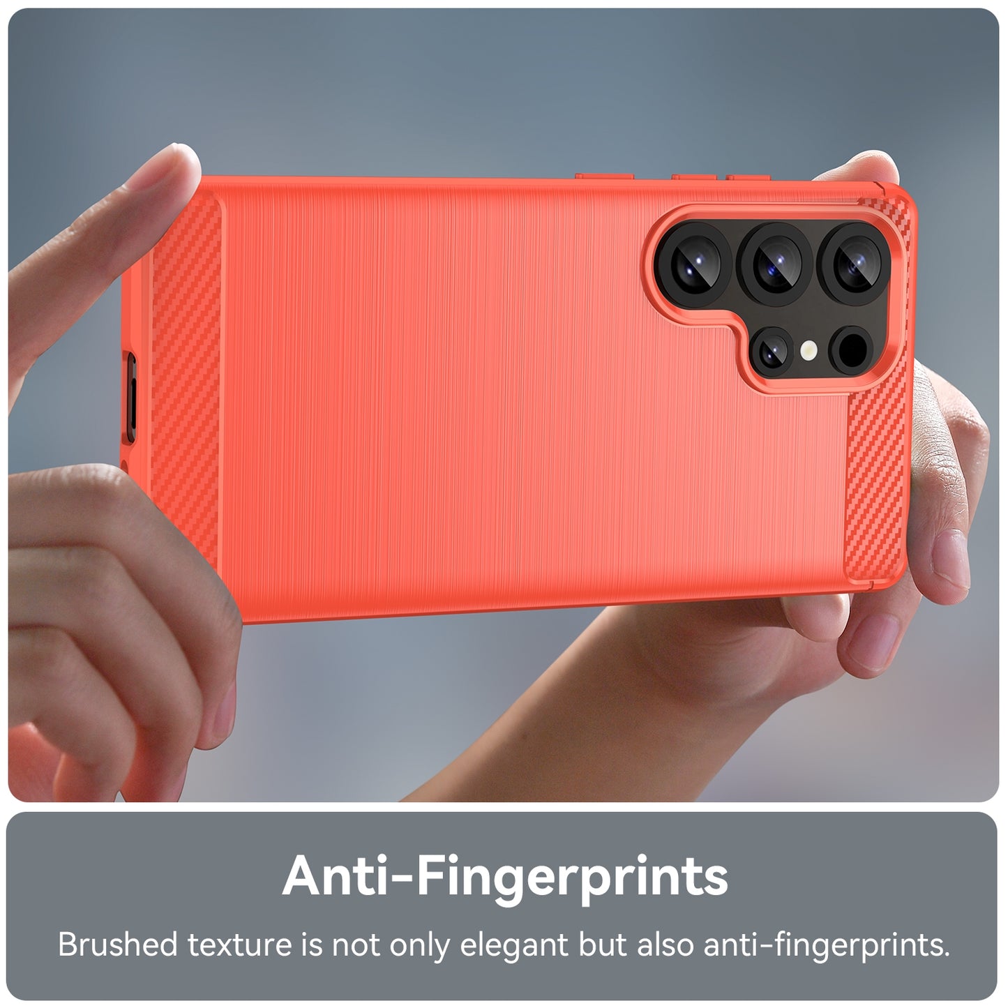 Samsung Galaxy S25 Ultra 5G Carbon Fiber Brushed Texture TPU Protective Phone Case Shockproof Slim Cover