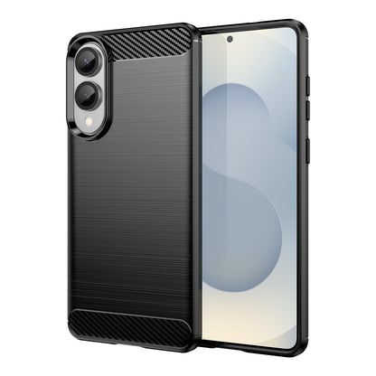 Samsung Galaxy S25 Edge 5G Carbon Fiber Brushed Texture TPU Protective Phone Case Shockproof Slim Cover