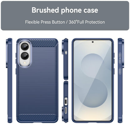 Samsung Galaxy S25 Edge 5G Carbon Fiber Brushed Texture TPU Protective Phone Case Shockproof Slim Cover