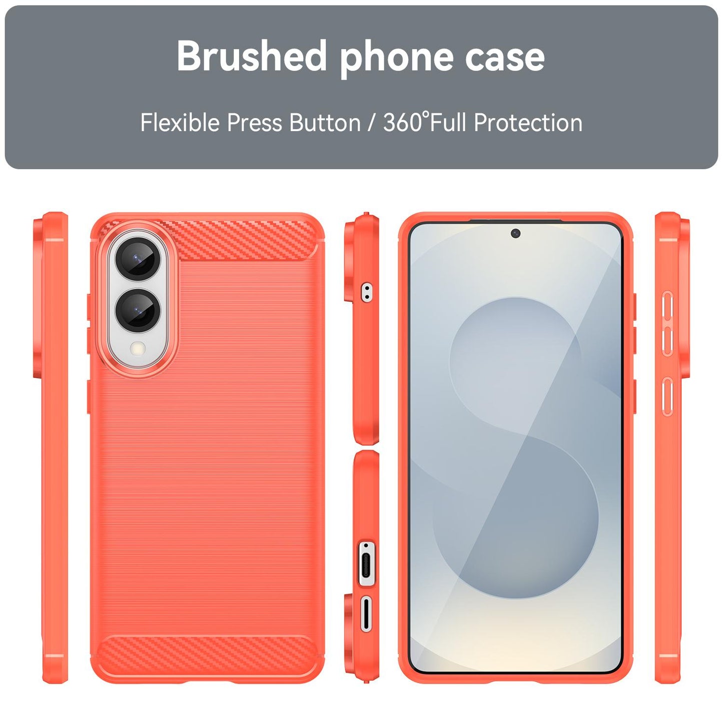 Samsung Galaxy S25 Edge 5G Carbon Fibre Brushed Texture TPU Protective Phone Case Shockproof Slim Cover