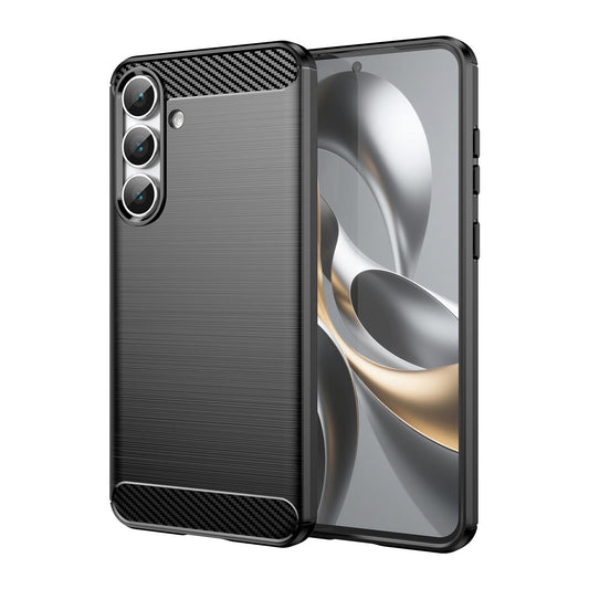 Samsung Galaxy S25 FE 5G Carbon Fibre Brushed Texture TPU Protective Phone Case Shockproof Slim Cover