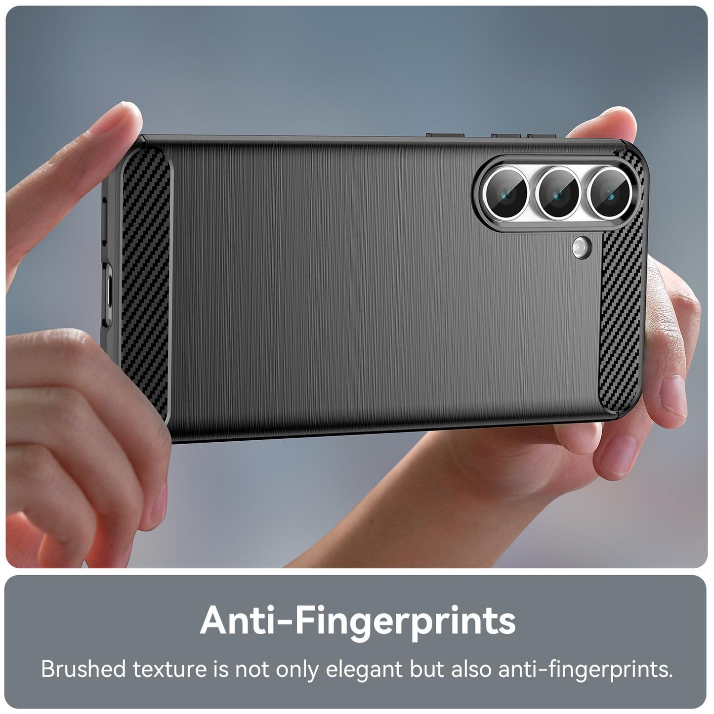 Samsung Galaxy S25 FE 5G Carbon Fiber Brushed Texture TPU Protective Phone Case Shockproof Slim Cover