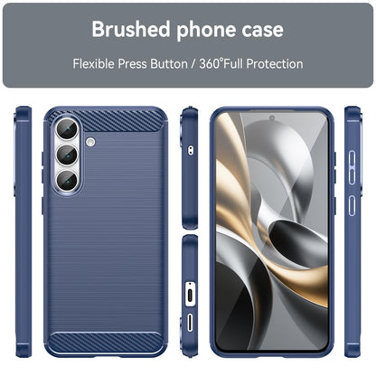 Samsung Galaxy S25 FE 5G Carbon Fibre Brushed Texture TPU Protective Phone Case Shockproof Slim Cover