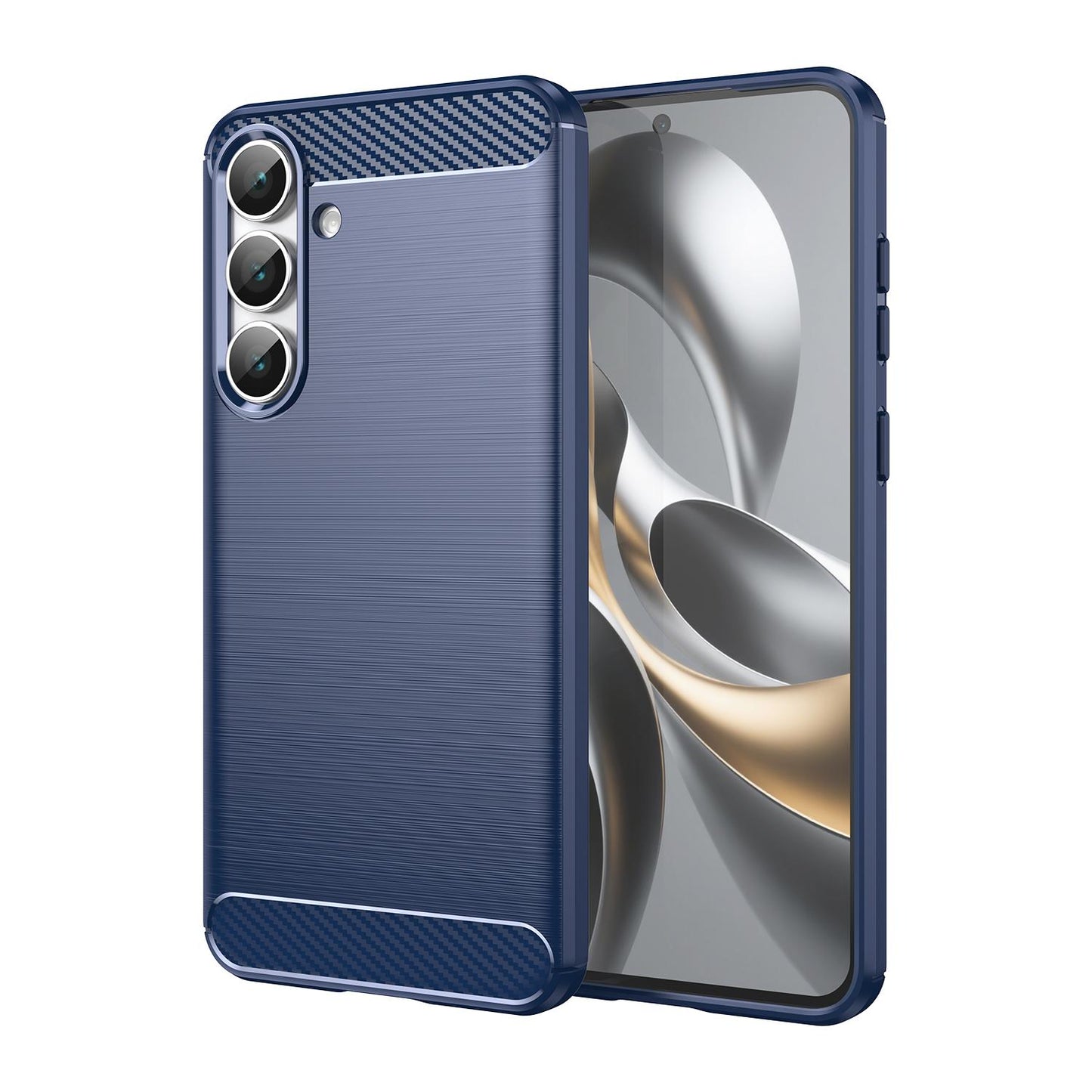 Samsung Galaxy S25 FE 5G Carbon Fiber Brushed Texture TPU Protective Phone Case Shockproof Slim Cover
