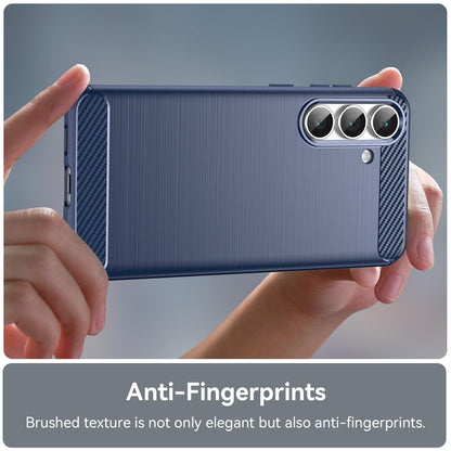 Samsung Galaxy S25 FE 5G Carbon Fiber Brushed Texture TPU Protective Phone Case Shockproof Slim Cover
