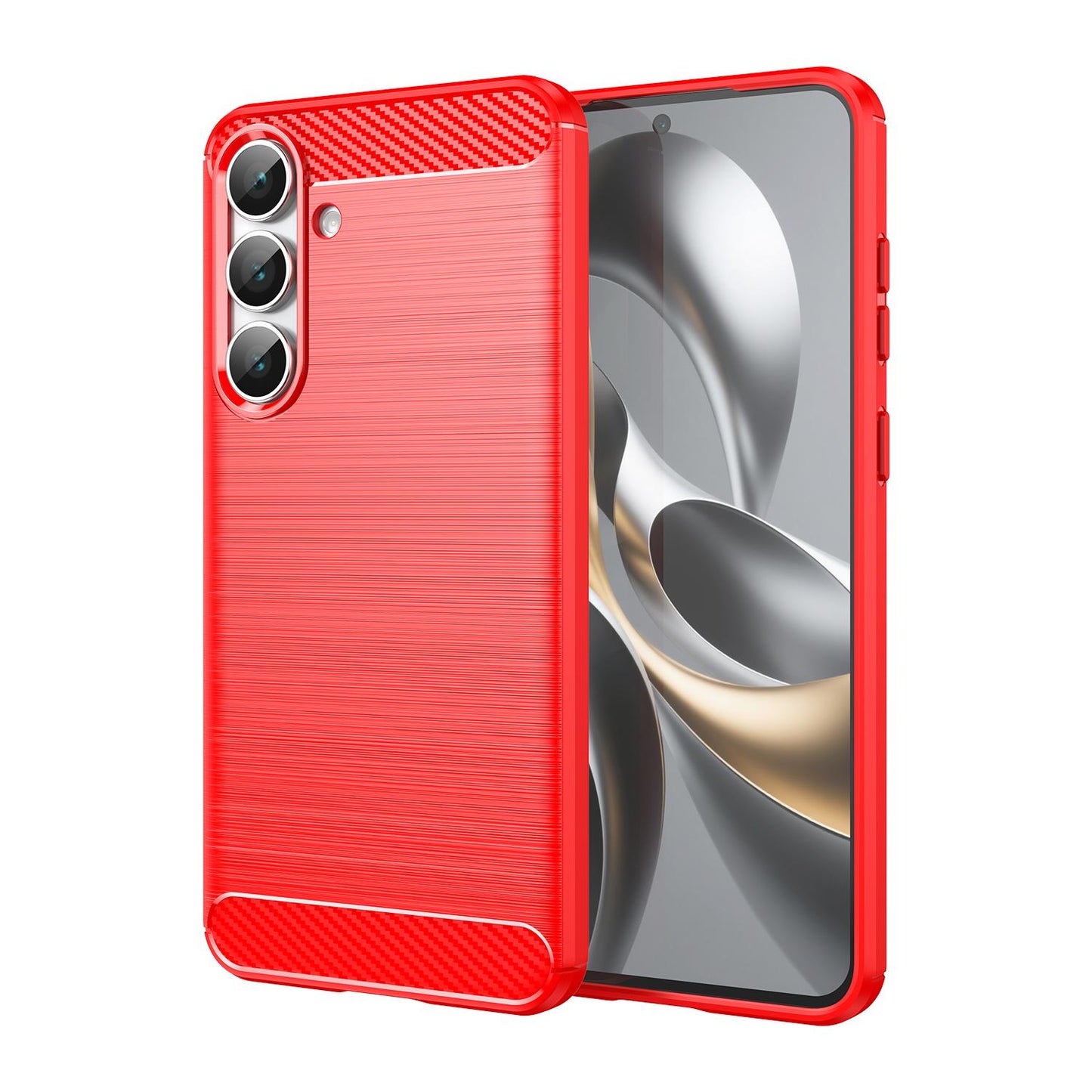 Samsung Galaxy S25 FE 5G Carbon Fibre Brushed Texture TPU Protective Phone Case Shockproof Slim Cover