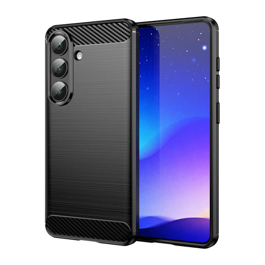 Samsung Galaxy S26+ 5G Carbon Fibre Brushed Texture TPU Protective Phone Case Shockproof Slim Cover