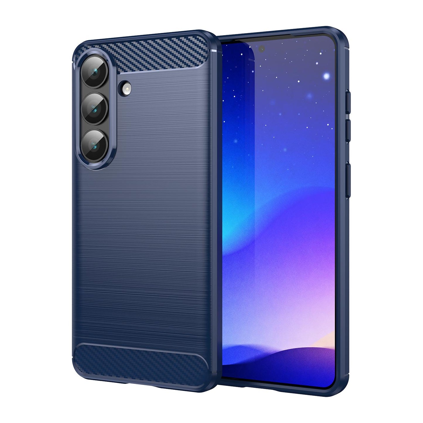 Samsung Galaxy S26+ 5G Carbon Fibre Brushed Texture TPU Protective Phone Case Shockproof Slim Cover