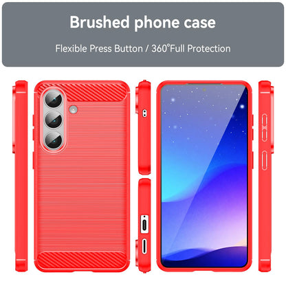 Samsung Galaxy S26+ 5G Carbon Fibre Brushed Texture TPU Protective Phone Case Shockproof Slim Cover