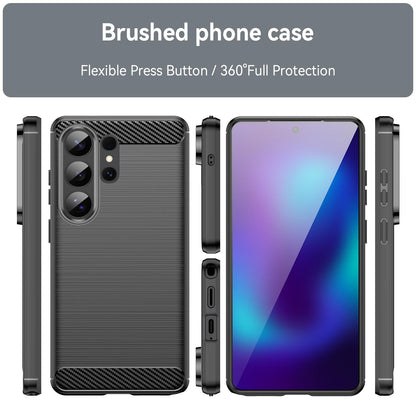 Samsung Galaxy S26 Ultra 5G Carbon Fibre Brushed Texture TPU Protective Phone Case Shockproof Slim Cover