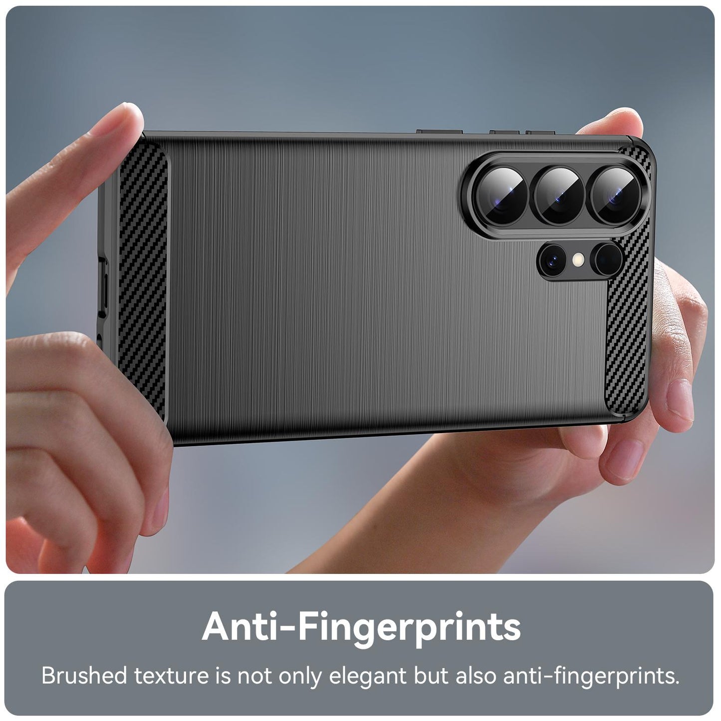Samsung Galaxy S26 Ultra 5G Carbon Fiber Brushed Texture TPU Protective Phone Case Shockproof Slim Cover