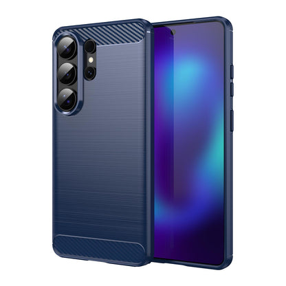 Samsung Galaxy S26 Ultra 5G Carbon Fiber Brushed Texture TPU Protective Phone Case Shockproof Slim Cover