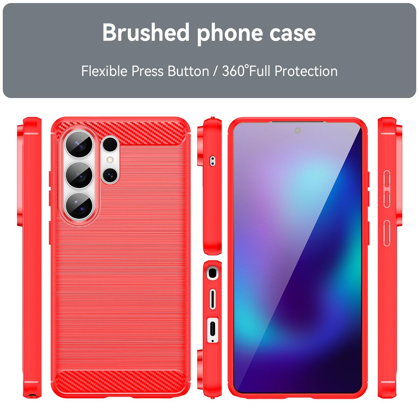 Samsung Galaxy S26 Ultra 5G Carbon Fibre Brushed Texture TPU Protective Phone Case Shockproof Slim Cover