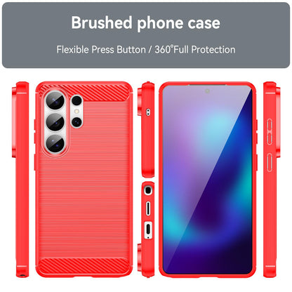 Samsung Galaxy S26 Ultra 5G Carbon Fibre Brushed Texture TPU Protective Phone Case Shockproof Slim Cover
