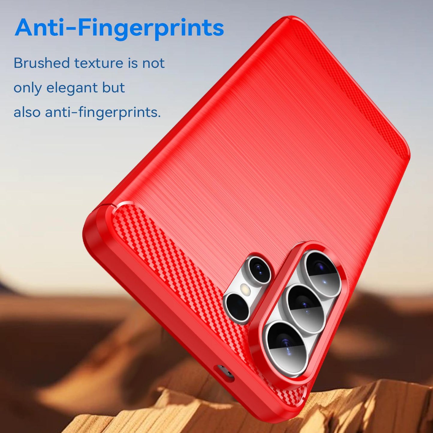 Samsung Galaxy S26 Ultra 5G Carbon Fiber Brushed Texture TPU Protective Phone Case Shockproof Slim Cover