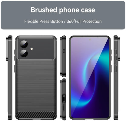 Samsung Galaxy S26 Edge 5G Carbon Fiber Brushed Texture TPU Protective Phone Case Shockproof Slim Cover