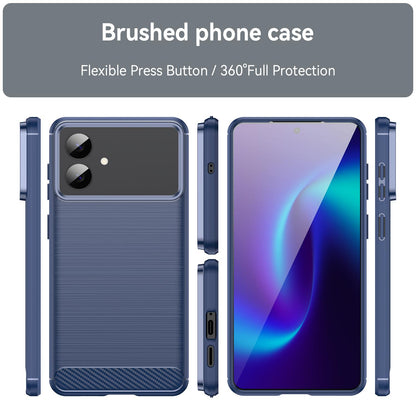 Samsung Galaxy S26 Edge 5G Carbon Fiber Brushed Texture TPU Protective Phone Case Shockproof Slim Cover