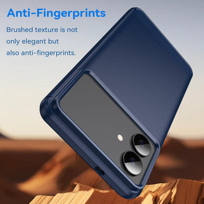 Samsung Galaxy S26 Edge 5G Carbon Fiber Brushed Texture TPU Protective Phone Case Shockproof Slim Cover