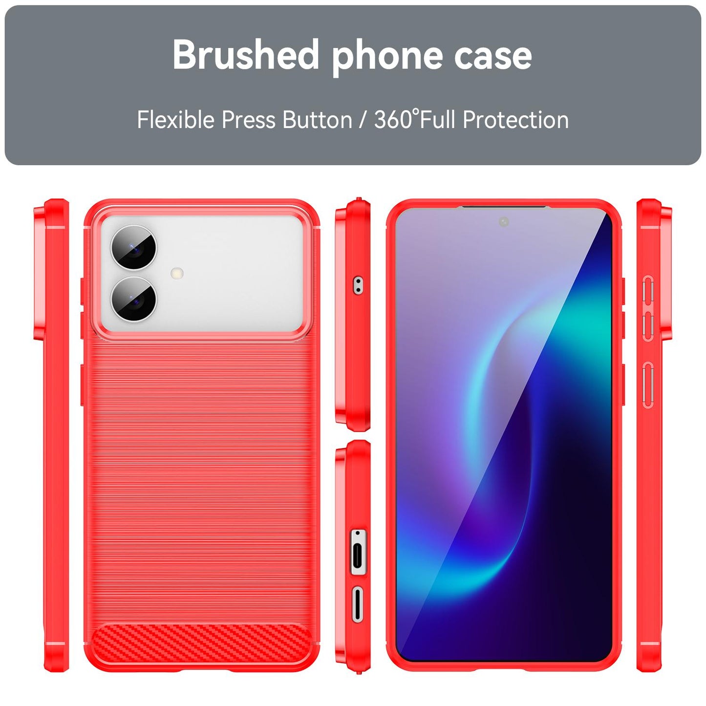 Samsung Galaxy S26 Edge 5G Carbon Fiber Brushed Texture TPU Protective Phone Case Shockproof Slim Cover