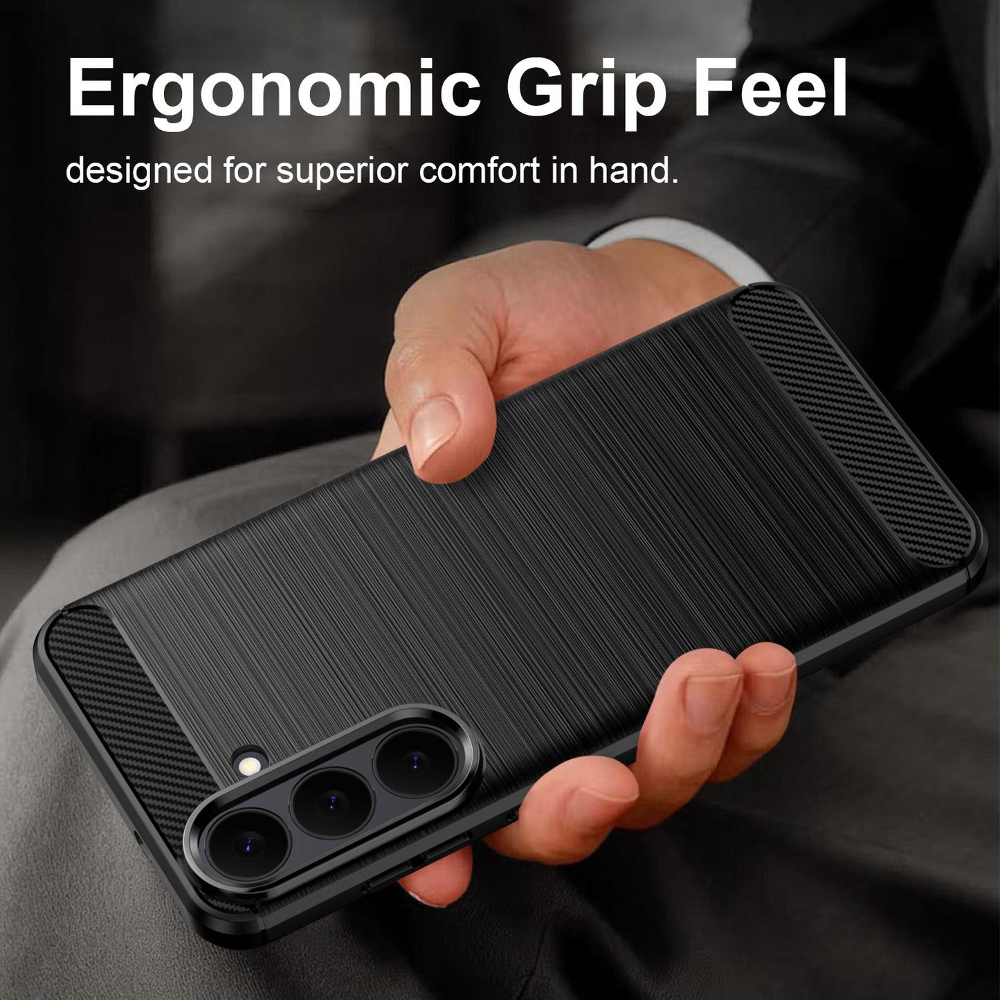 Samsung Galaxy S26 FE 5G Carbon Fibre Brushed Texture TPU Protective Phone Case Shockproof Slim Cover