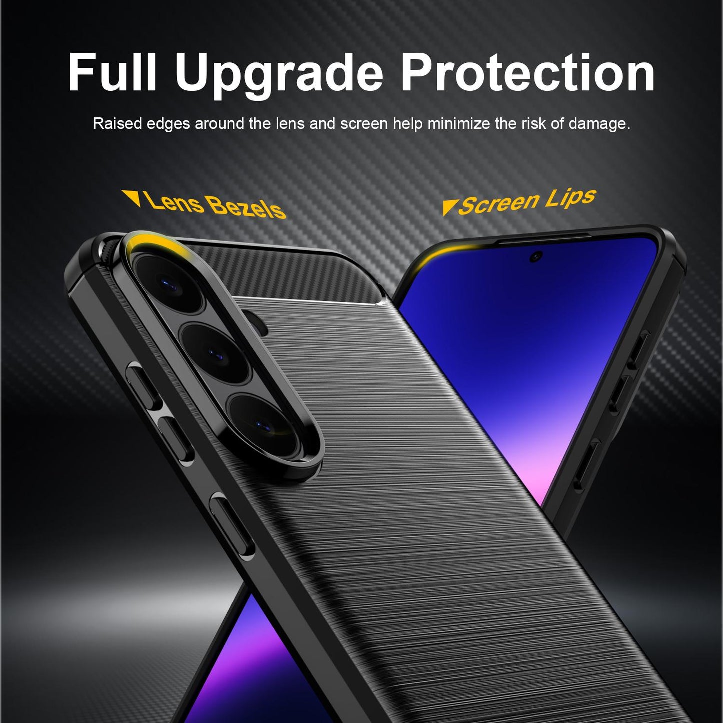 Samsung Galaxy S26 FE 5G Carbon Fibre Brushed Texture TPU Protective Phone Case Shockproof Slim Cover