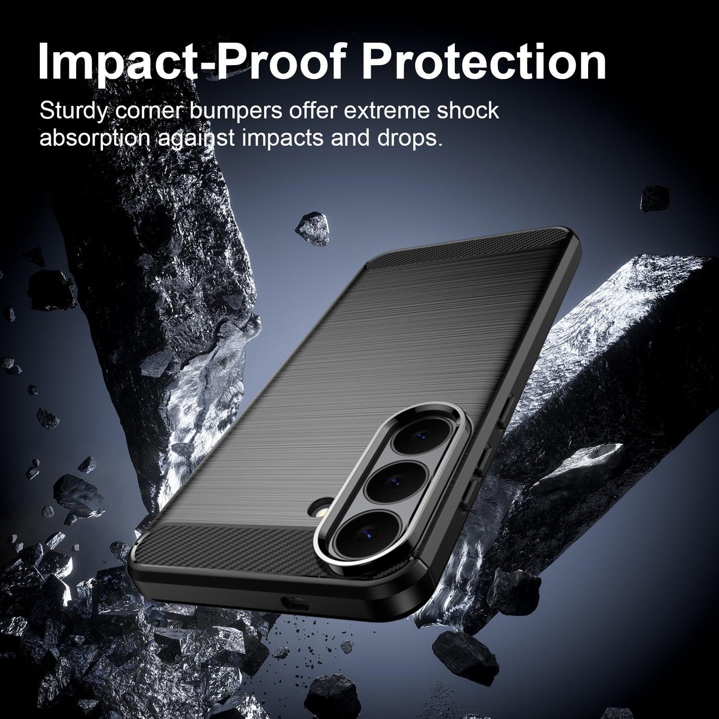 Samsung Galaxy S26 FE 5G Carbon Fibre Brushed Texture TPU Protective Phone Case Shockproof Slim Cover