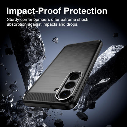 Samsung Galaxy S26 FE 5G Carbon Fibre Brushed Texture TPU Protective Phone Case Shockproof Slim Cover