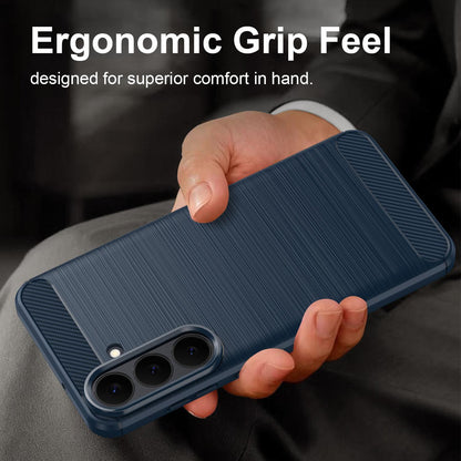 Samsung Galaxy S26 FE 5G Carbon Fibre Brushed Texture TPU Protective Phone Case Shockproof Slim Cover