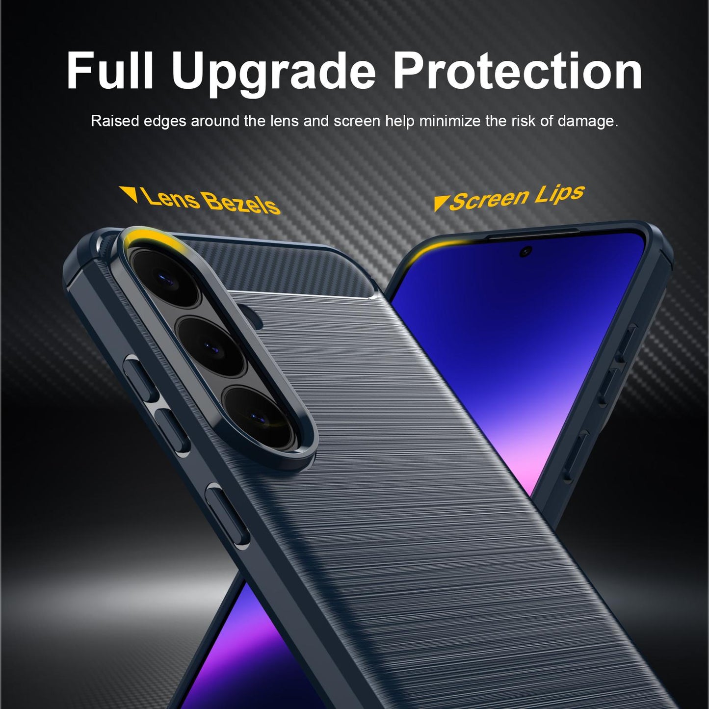 Samsung Galaxy S26 FE 5G Carbon Fibre Brushed Texture TPU Protective Phone Case Shockproof Slim Cover