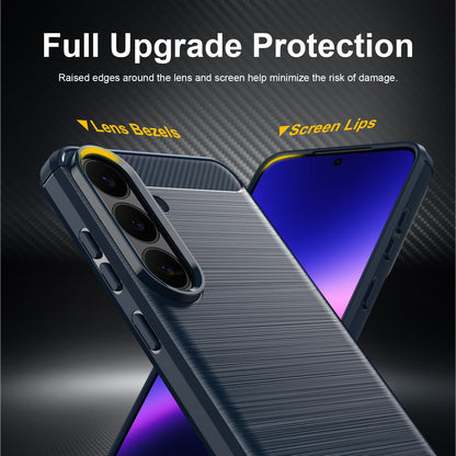 Samsung Galaxy S26 FE 5G Carbon Fibre Brushed Texture TPU Protective Phone Case Shockproof Slim Cover