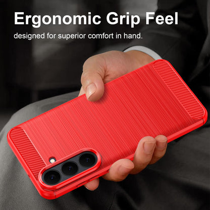 Samsung Galaxy S26 FE 5G Carbon Fibre Brushed Texture TPU Protective Phone Case Shockproof Slim Cover