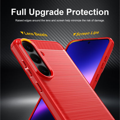 Samsung Galaxy S26 FE 5G Carbon Fibre Brushed Texture TPU Protective Phone Case Shockproof Slim Cover