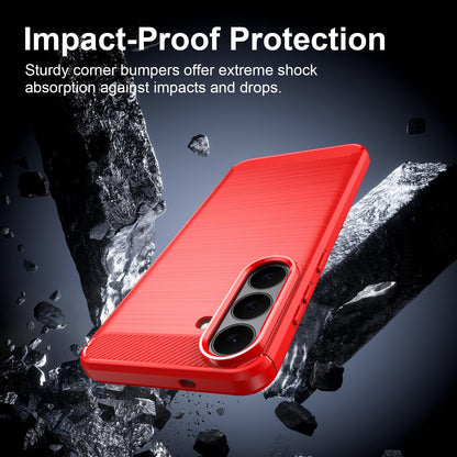 Samsung Galaxy S26 FE 5G Carbon Fibre Brushed Texture TPU Protective Phone Case Shockproof Slim Cover