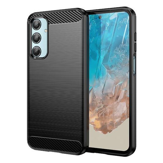 Samsung Galaxy M35 Carbon Fibre Brushed Texture TPU Protective Phone Case Shockproof Slim Cover