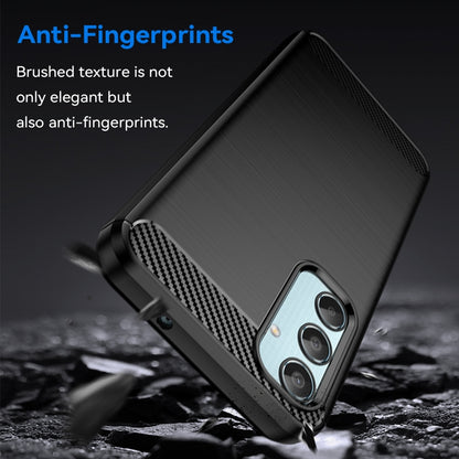 Samsung Galaxy M35 Carbon Fibre Brushed Texture TPU Protective Phone Case Shockproof Slim Cover