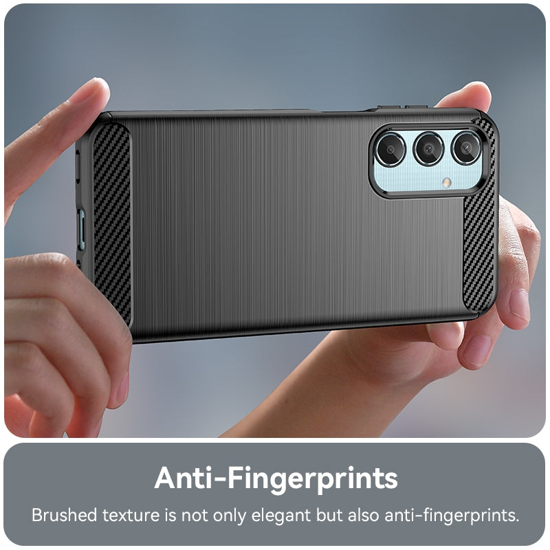 Samsung Galaxy M35 Carbon Fibre Brushed Texture TPU Protective Phone Case Shockproof Slim Cover