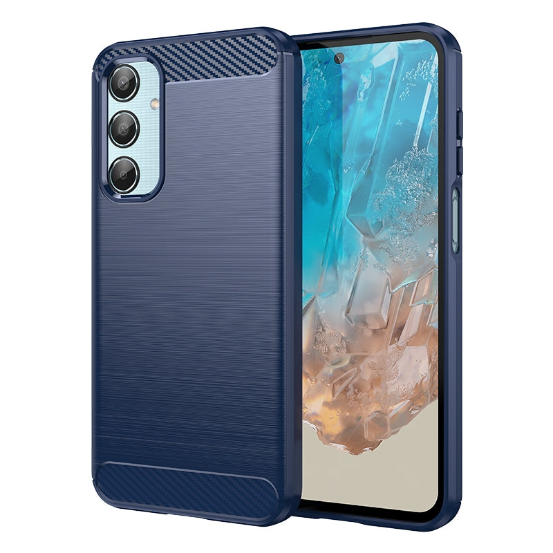 Samsung Galaxy M35 Carbon Fibre Brushed Texture TPU Protective Phone Case Shockproof Slim Cover